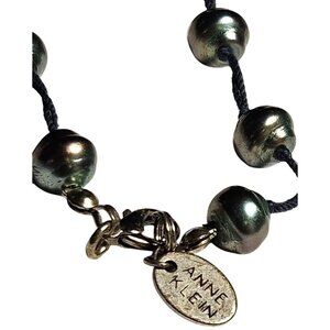 Vintage Anne Klein faux black pearl necklace